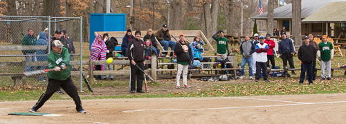 Jeff Pype at bat during last year's Voima Boys' First Game photo.